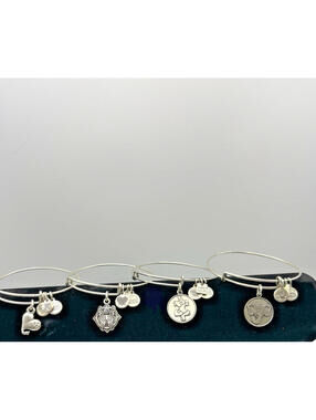 Alex and Ani Expandable Adjustable Bracelet Charms Lot of 4 Wire Bracelets 2852